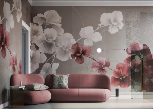 Carta da parati floreale di design Natsume di Instabilelab