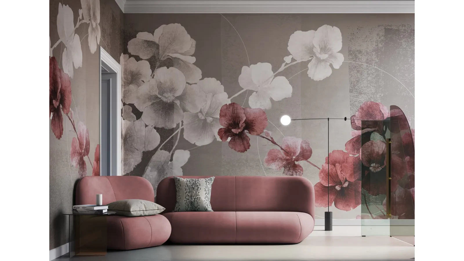 Carta da parati floreale di design Natsume di Instabilelab