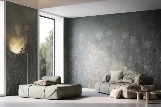Carta da parati a fiori in stile grunge Tear di Instabilelab
