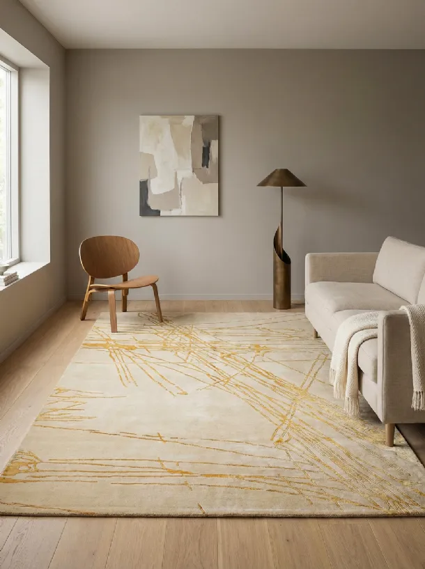Tappeto Alfombra Nepal Beige Gold di Kuatro