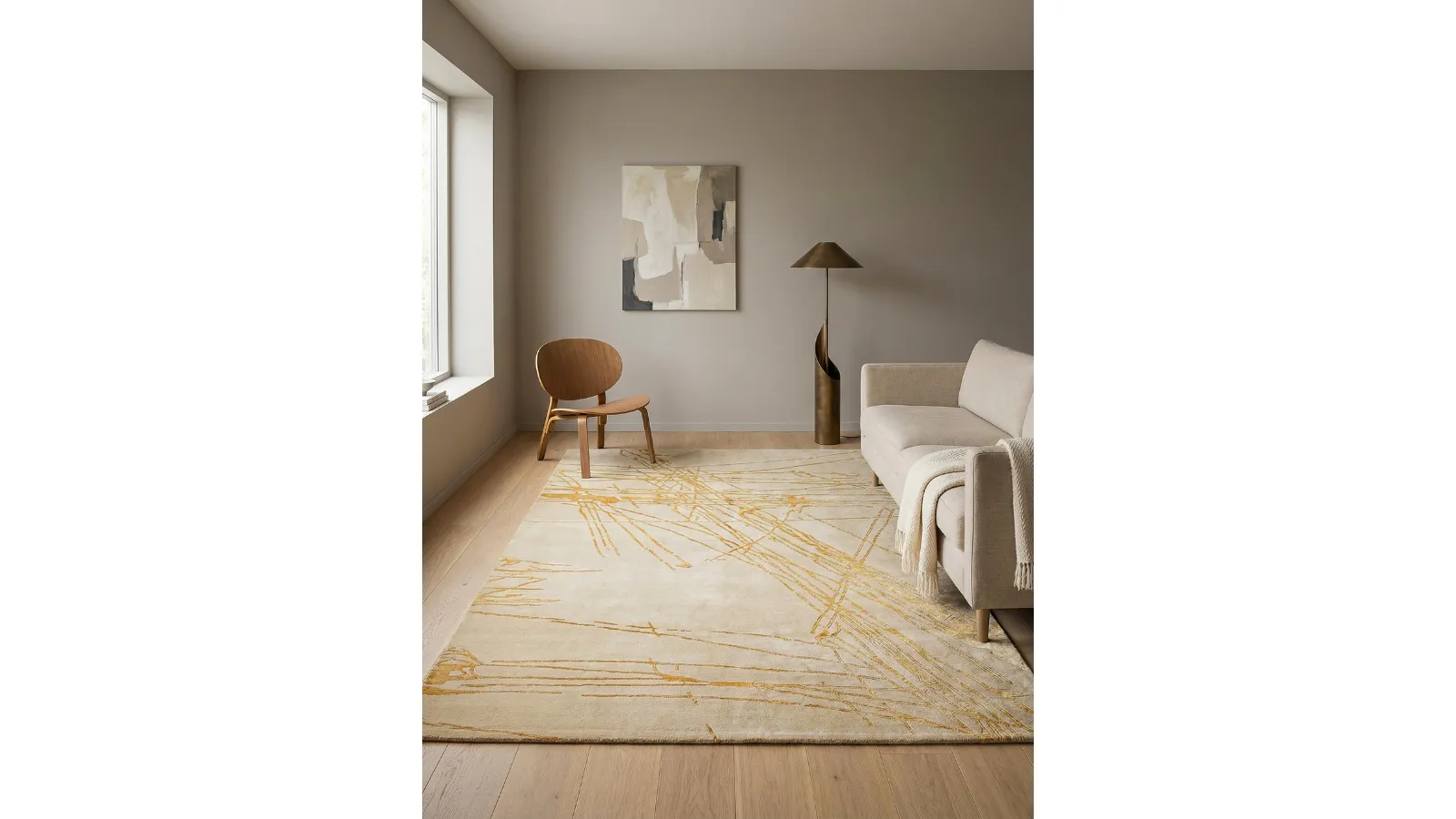 Tappeto Alfombra Nepal Beige Gold di Kuatro