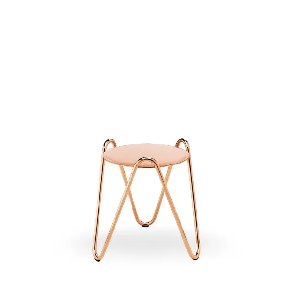 Tavolino in metallo con top rivestito in cuoio Apelle Chic di Midj