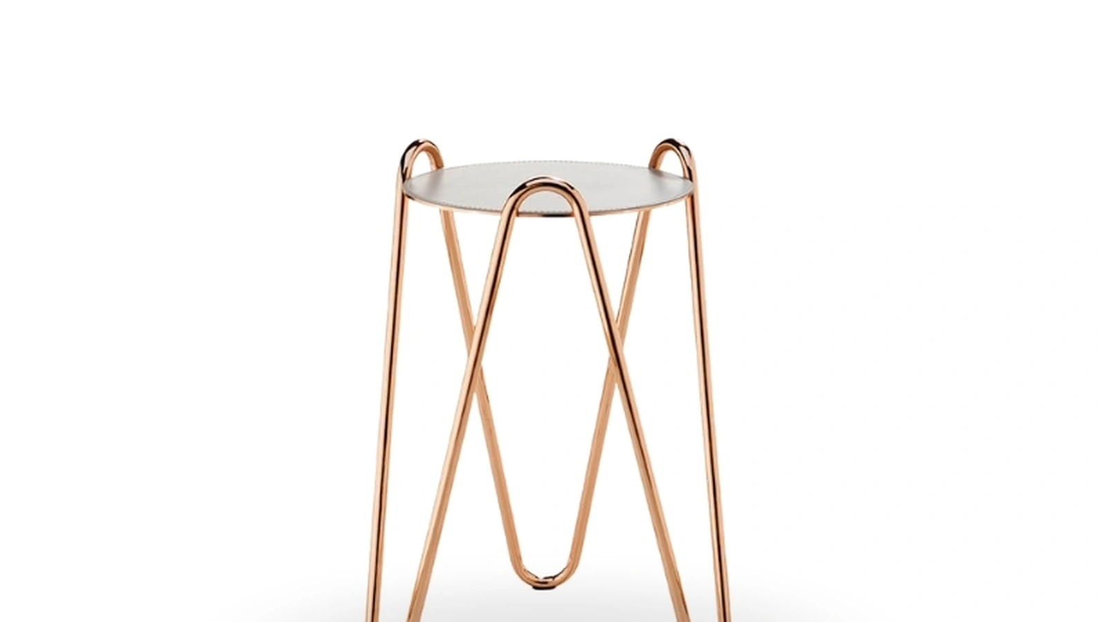 Tavolino in metallo con top rivestito in cuoio Apelle Chic di Midj