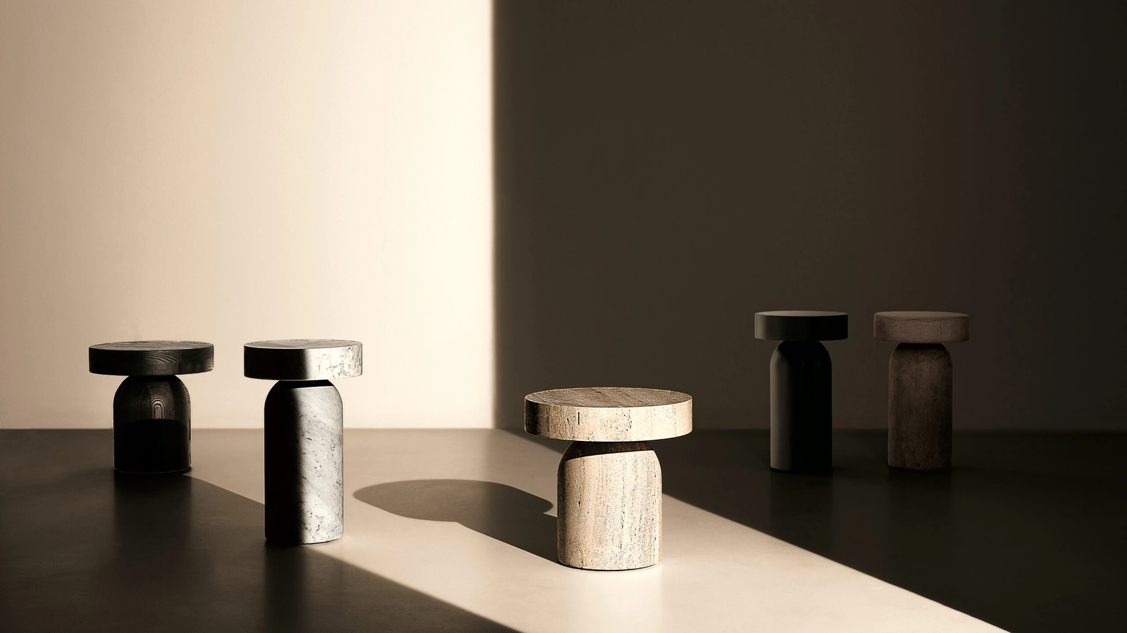 Tavolini monolitici di design in marmo Francis di Lema