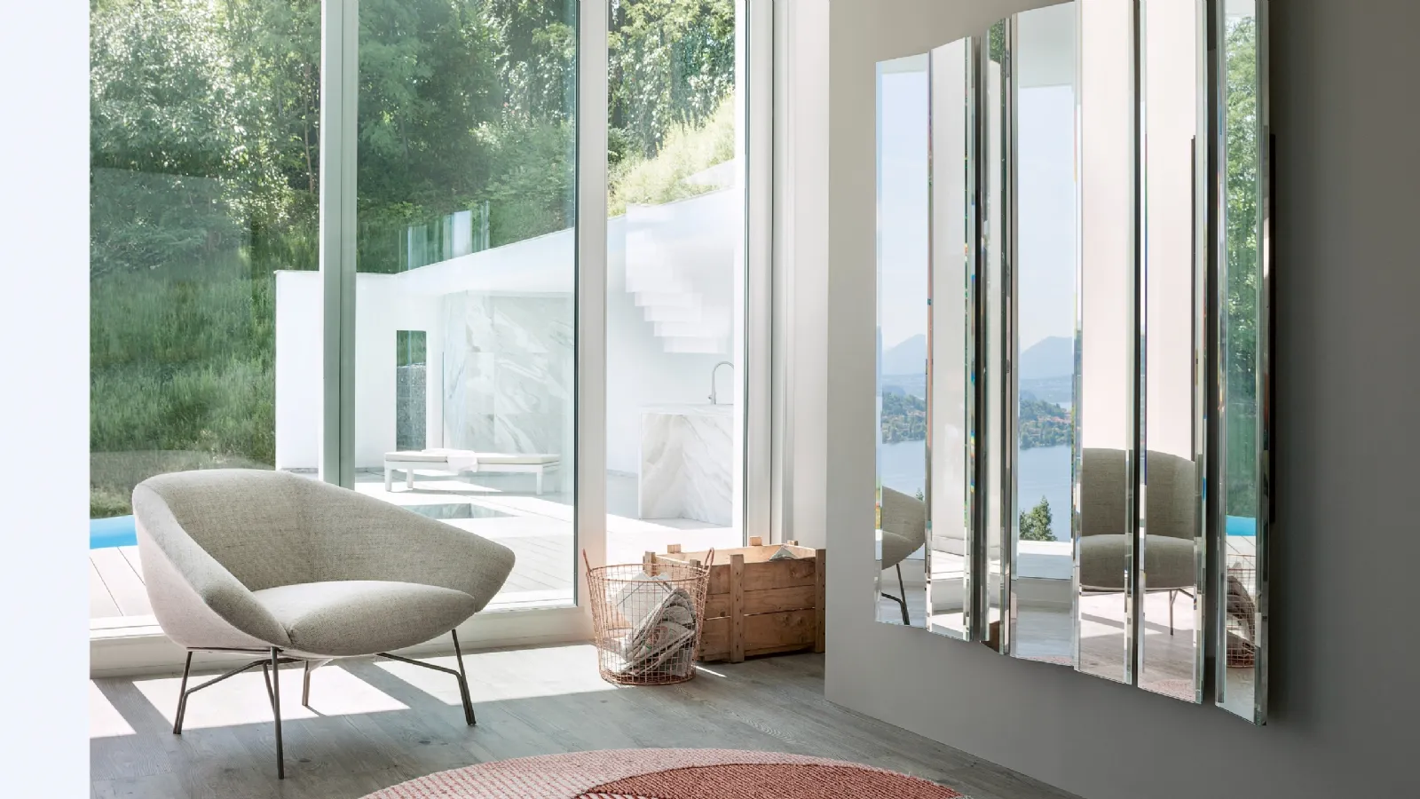 Specchiera modulare decorativa Mirage da parete di Lema