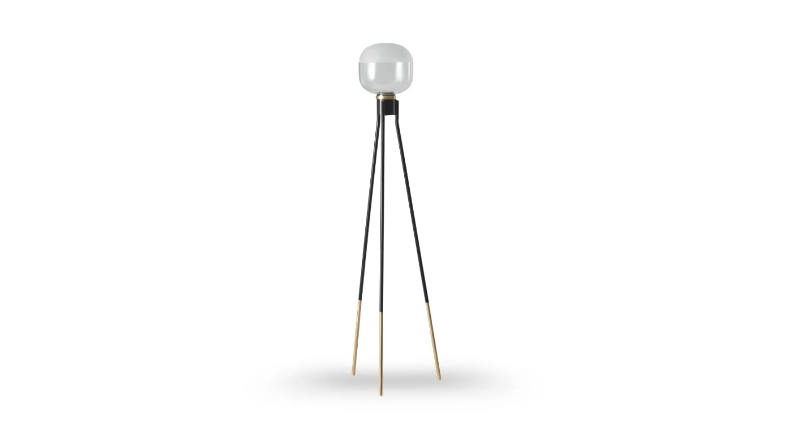 Lampada in metallo Nero e Oro con diffusore in vetro trasparente e satinato Ghost di Midj