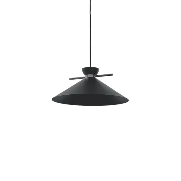 Lampada a sospensione con paralume in metallo Nero Japan L di Midj