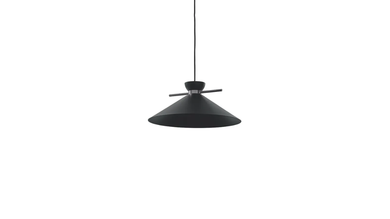Lampada a sospensione con paralume in metallo Nero Japan L di Midj