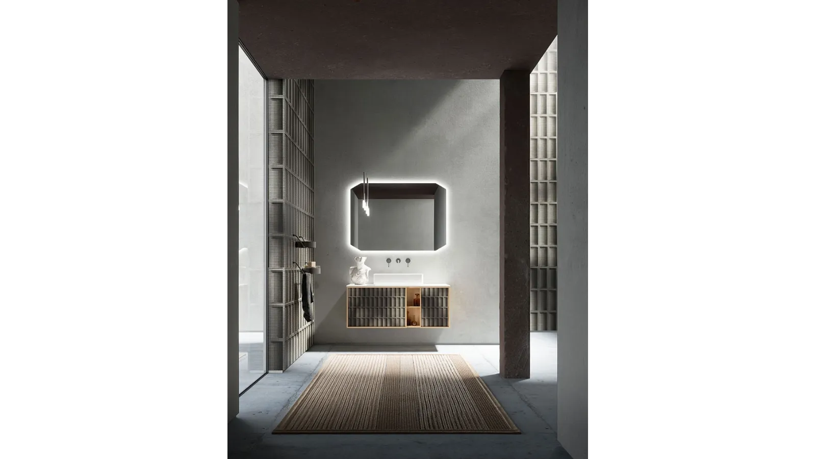 Mobile da Bagno in Rovere Des Evolution Natural 01 di Cerasa