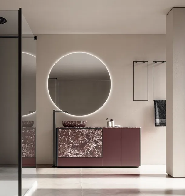 Mobile da Bagno Honey 01 in laccato e resina di Cerasa