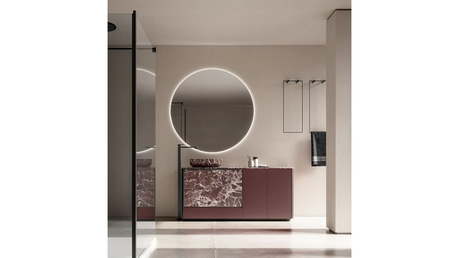 Mobile da Bagno Honey 01 in laccato e resina di Cerasa