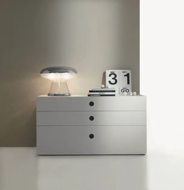 Comò a 3 cassetti in laccato opaco Feel di Fimar