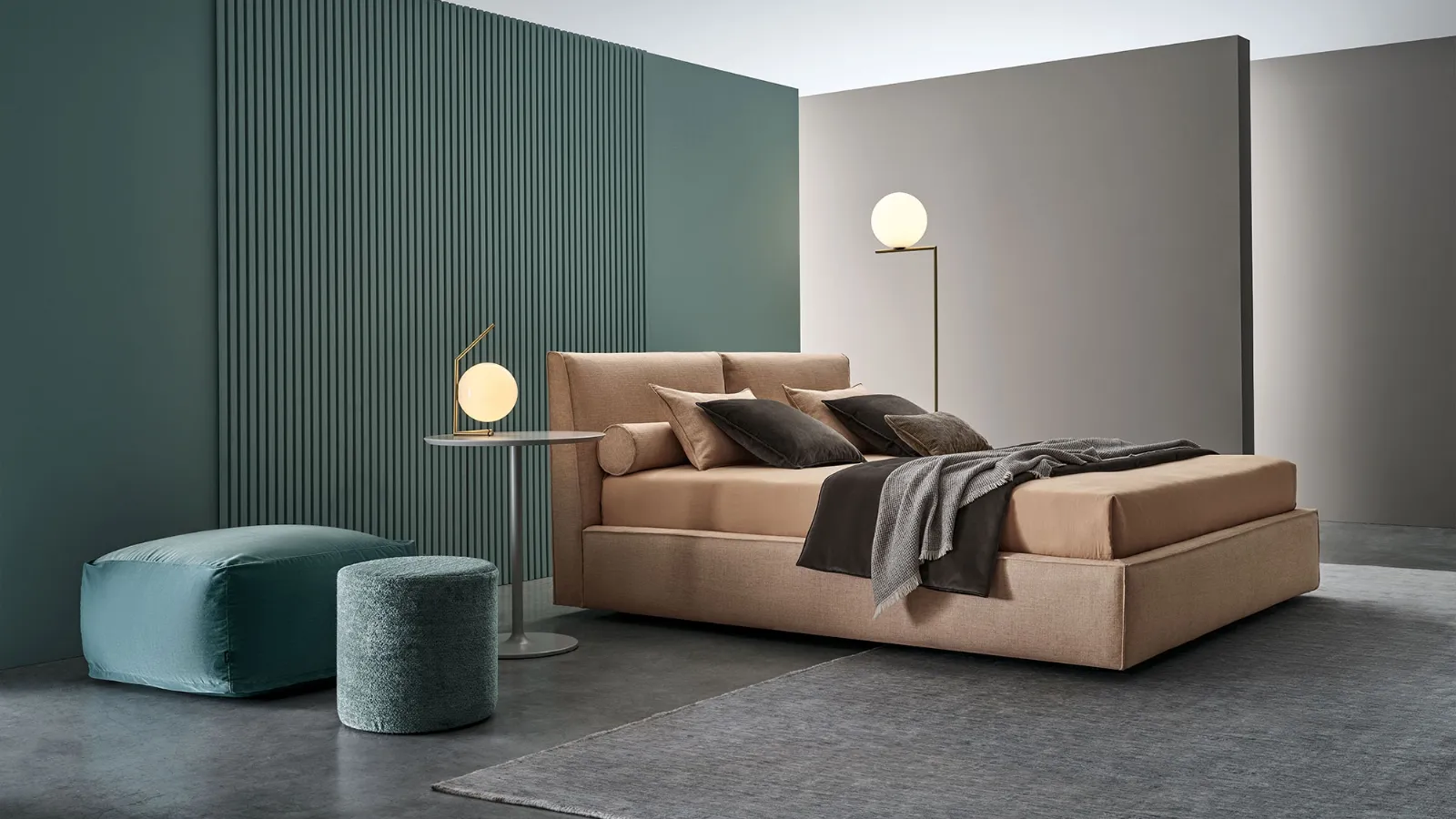 Letto in tessuto con testiera Ada di Twils
