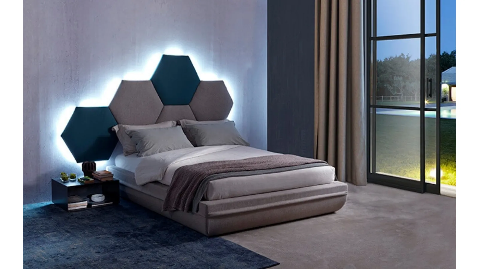 Letto Alain bed in tessuto imbottito di Barzaghi Salotti