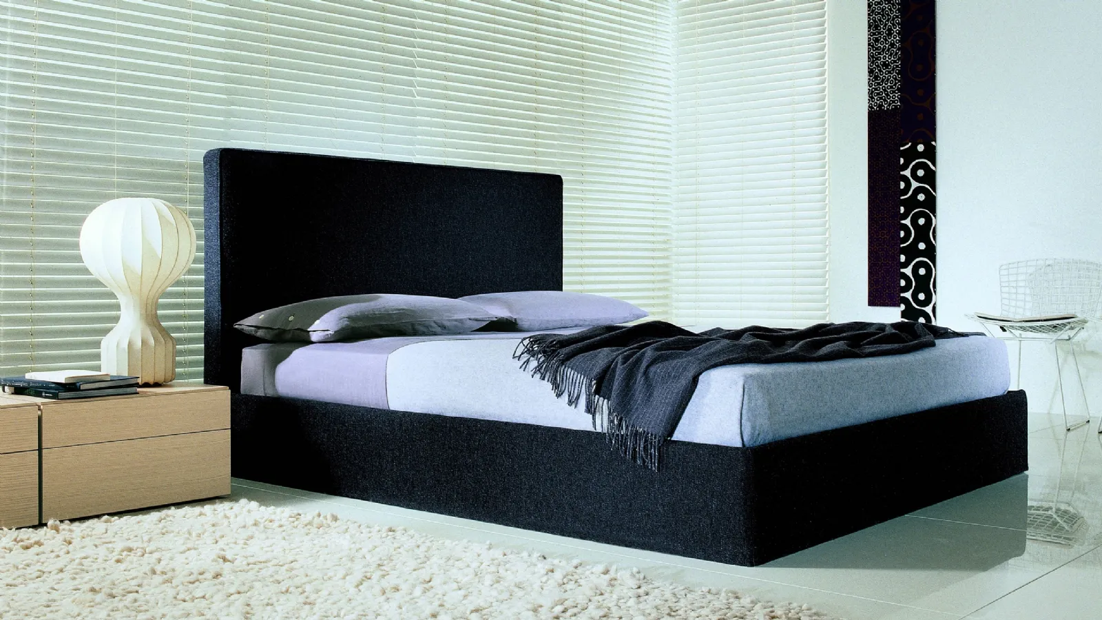 Letto matrimoniale in tessuto Semillon di Lema