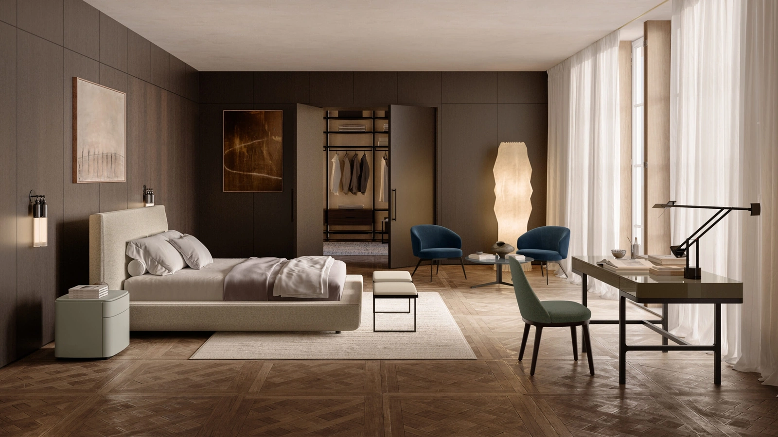 Letto in tessuto con box contenitore Lullaby di Lema