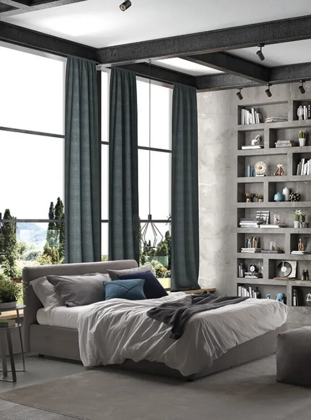 Letto Oriente in tessuto imbottito di Barzaghi Salotti