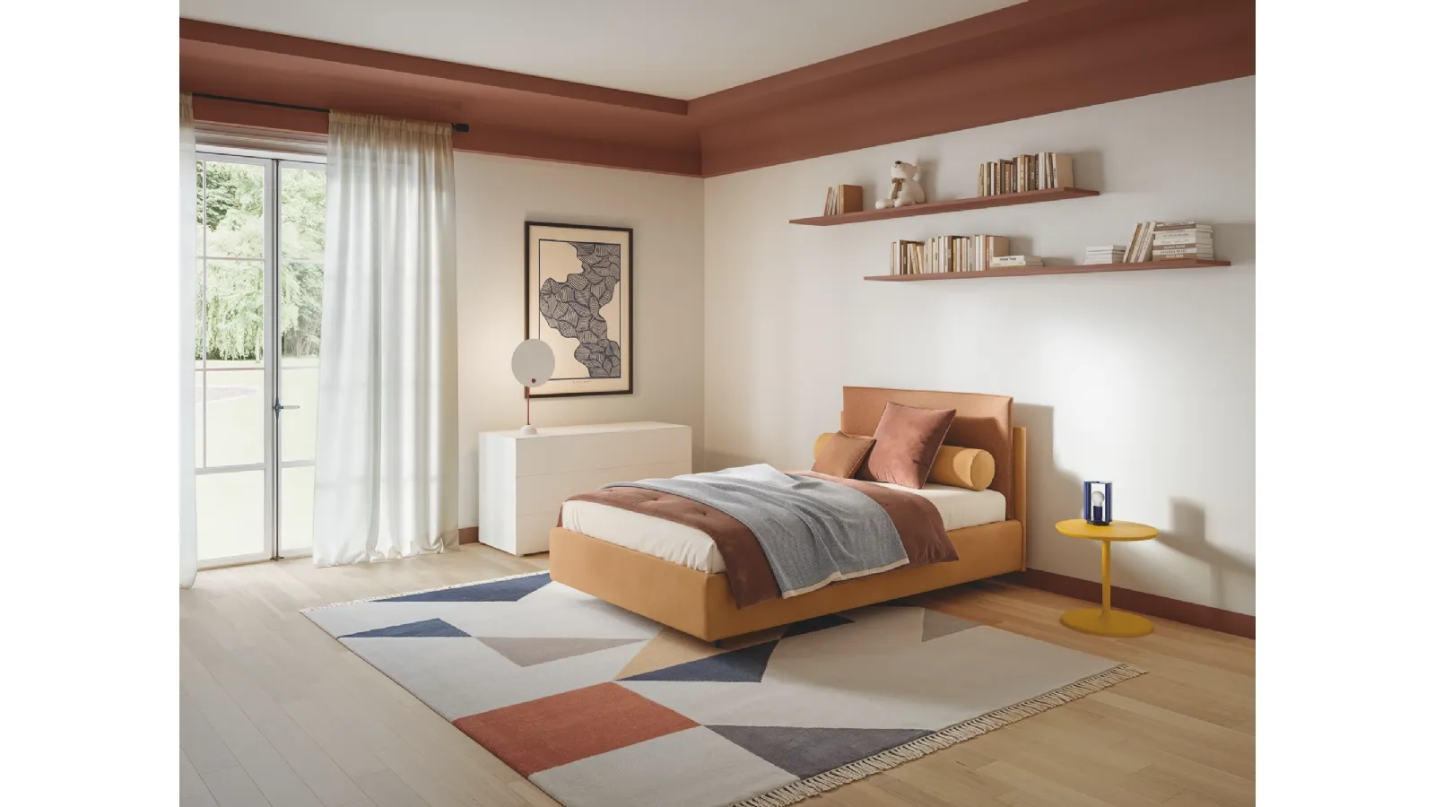 Letto Singolo in tessuto Frick di Twils