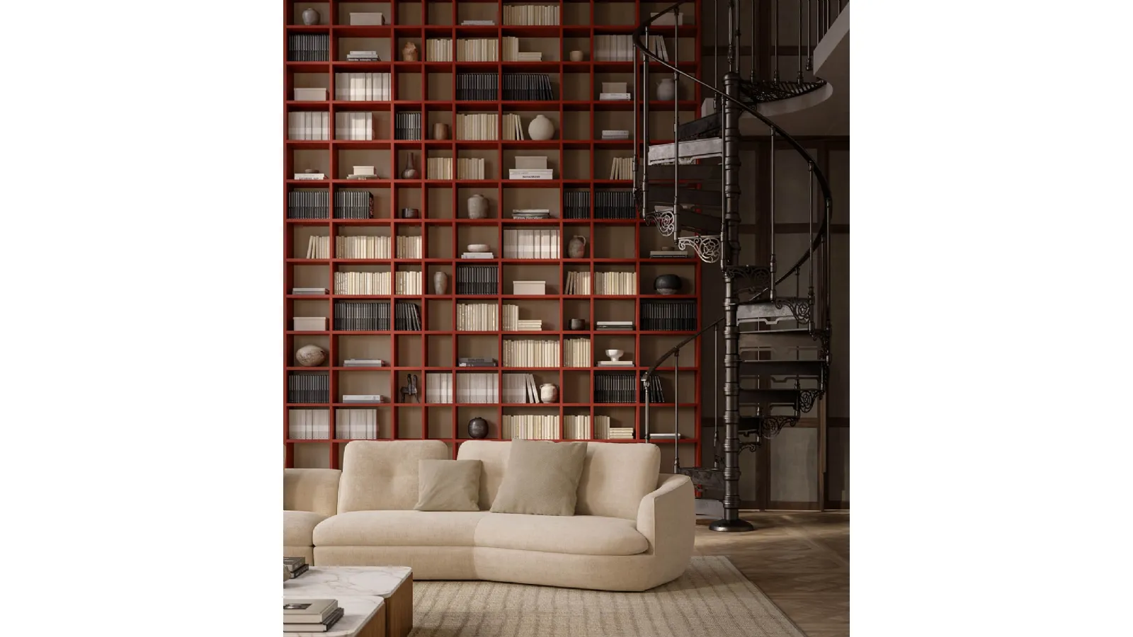 Libreria in laccato Selecta di Lema