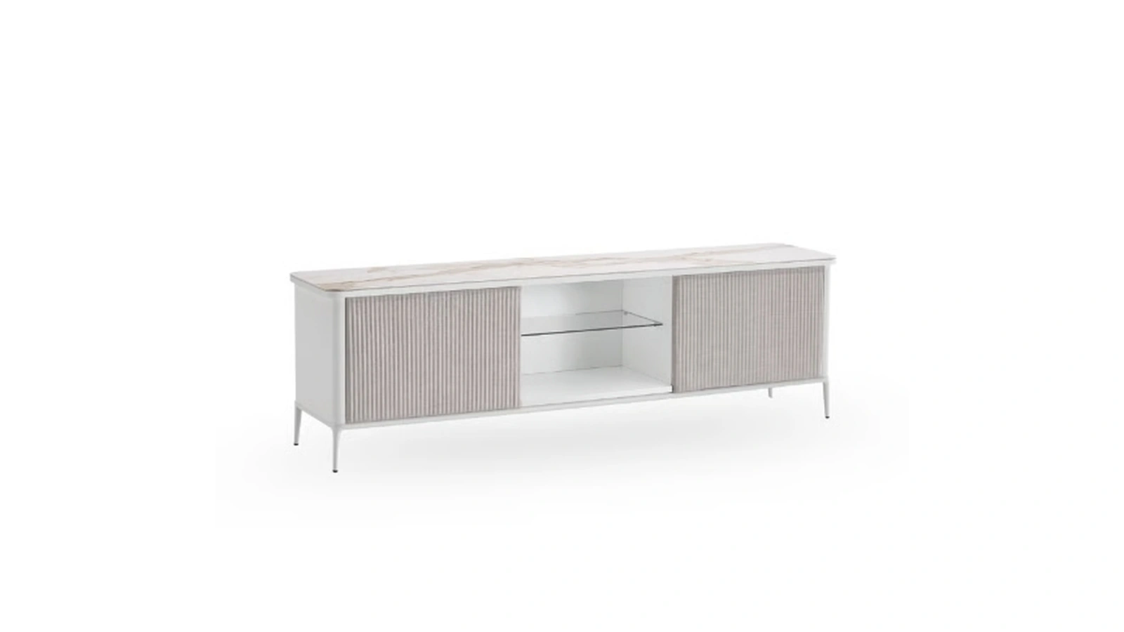 Madia Lea H55 in legno con ante rivestite in tessuto di Midj