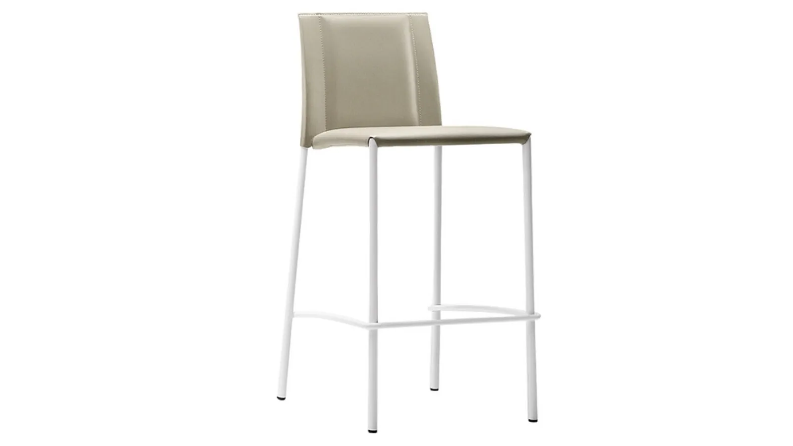 Sgabello in cuoio Silvy di Midj