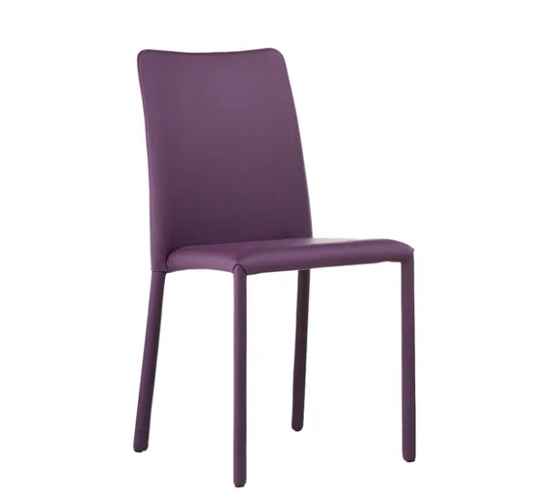 Sedia completamente rivestita in pelle Silvy di Midj