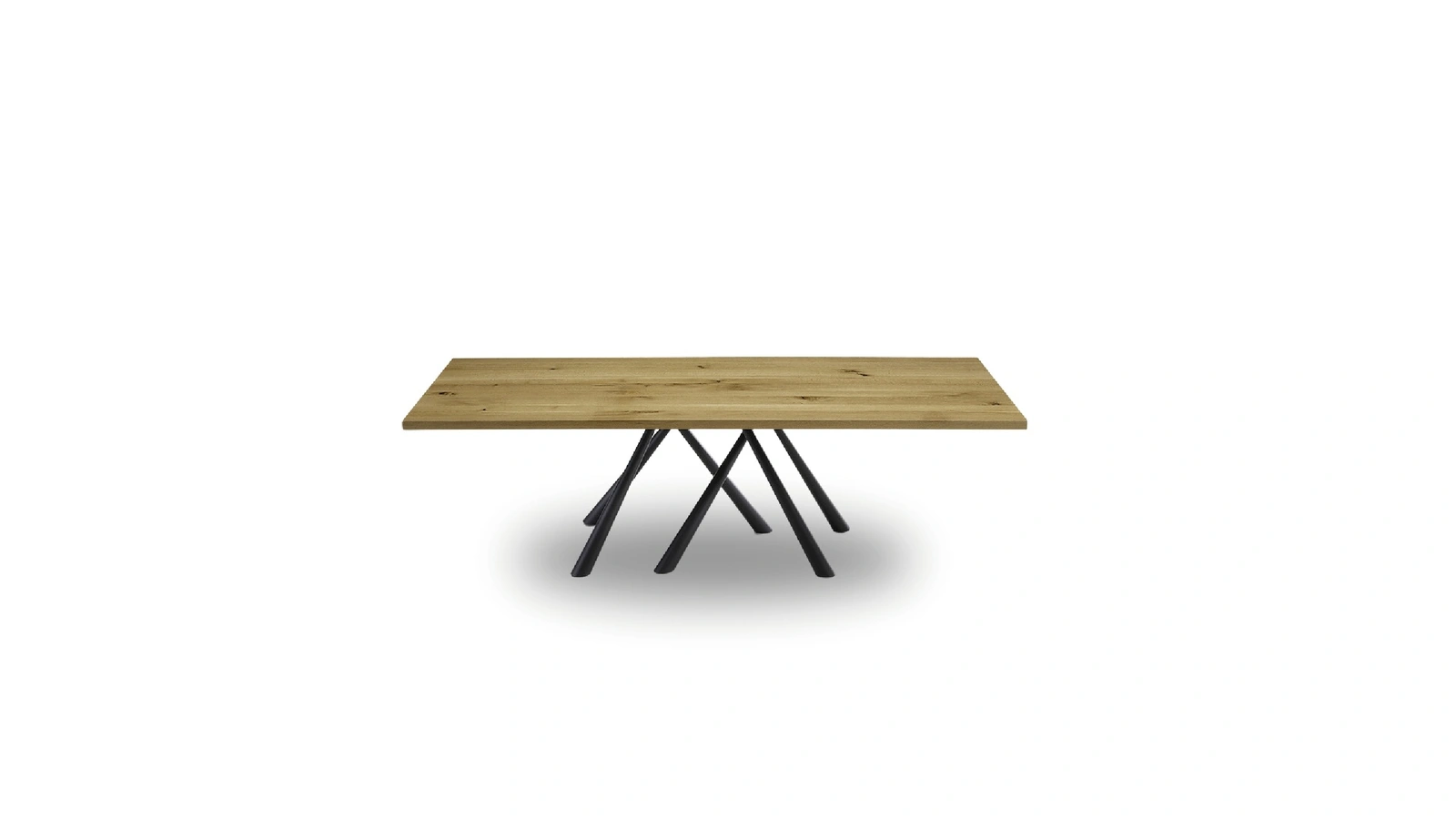 Tavolo Forest con top in legno massello e base in metallo di Midj