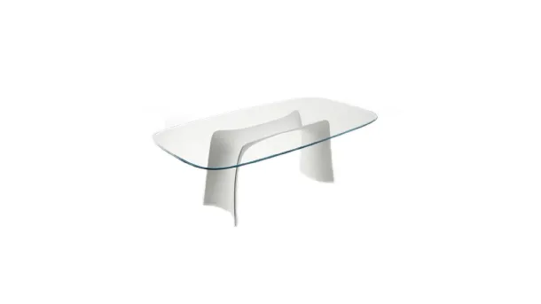 Tavolo di design con top in vetro e base in plastica Baydur di Midj