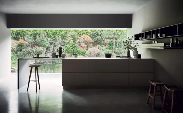 Cucina Design N_Elle Outstanding Lightness in Fenix Pietra di Cesar