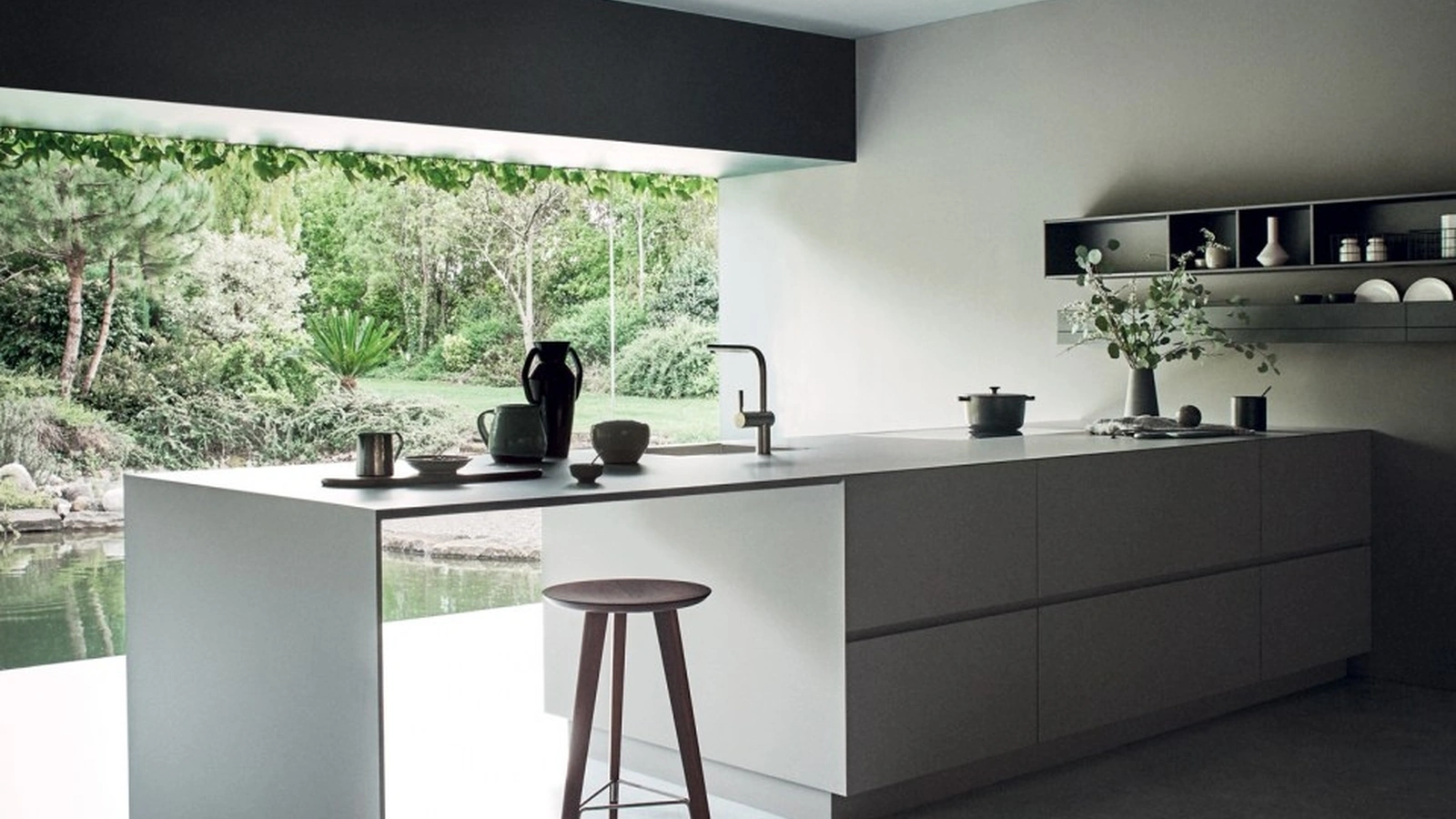 Cucina Design N_Elle Outstanding Lightness in Fenix Pietra di Cesar