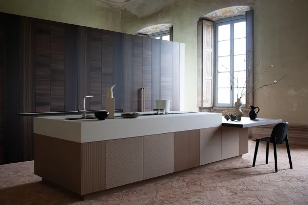 Cucina Design con isola Intarsio Architectural Connections di Cesar