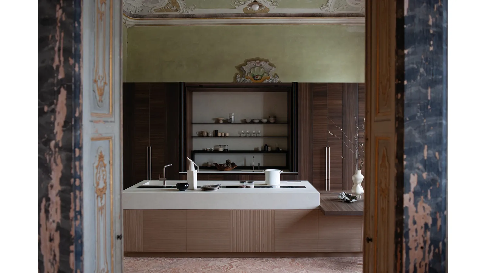 Cucina Design con isola Intarsio Architectural Connections di Cesar