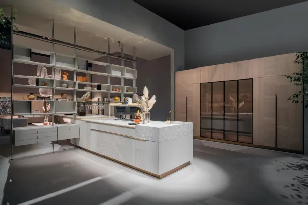 Cucina Design con penisola Intarsio Lines & Shines di Cesar