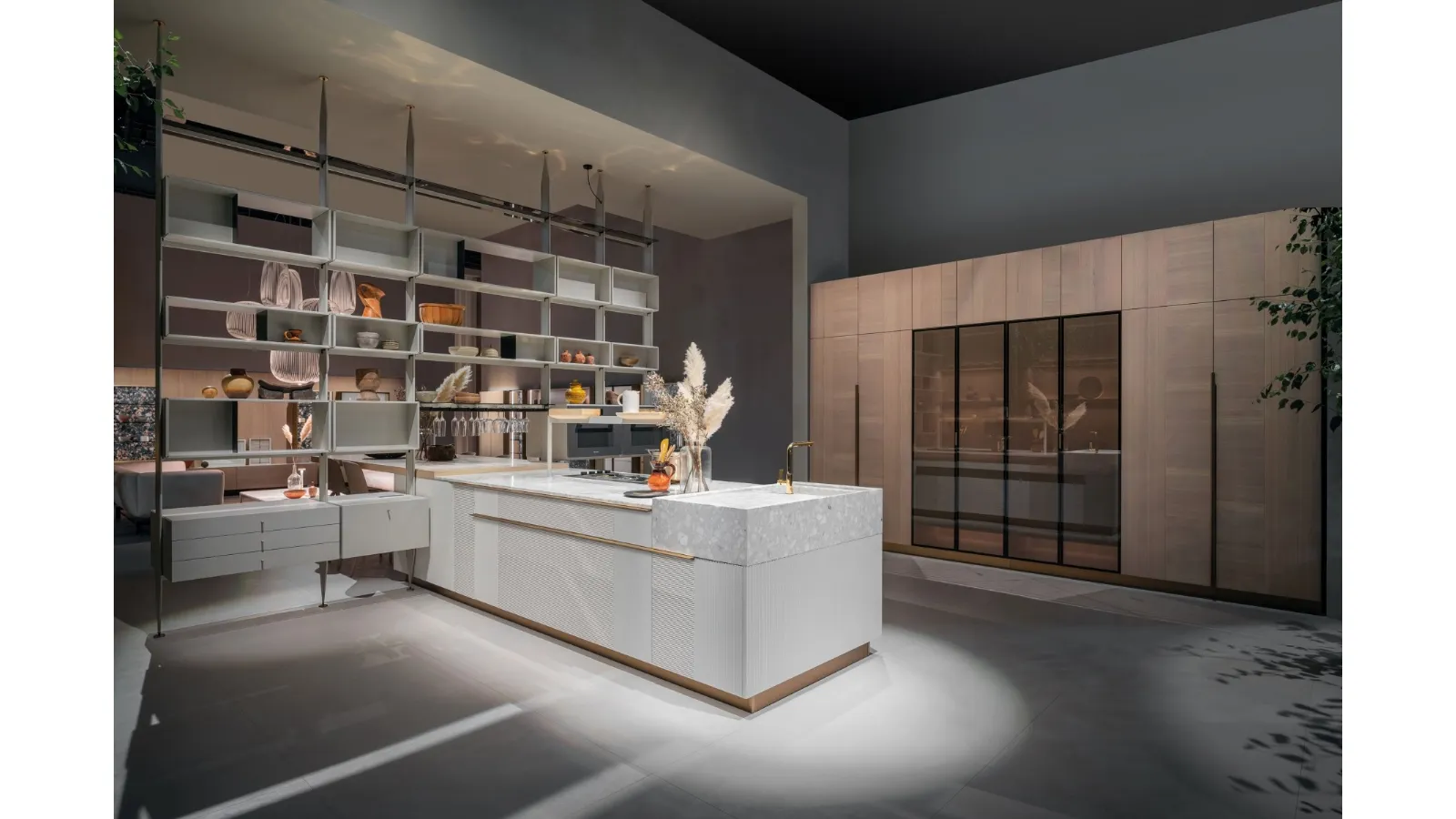 Cucina Design con penisola Intarsio Lines & Shines di Cesar