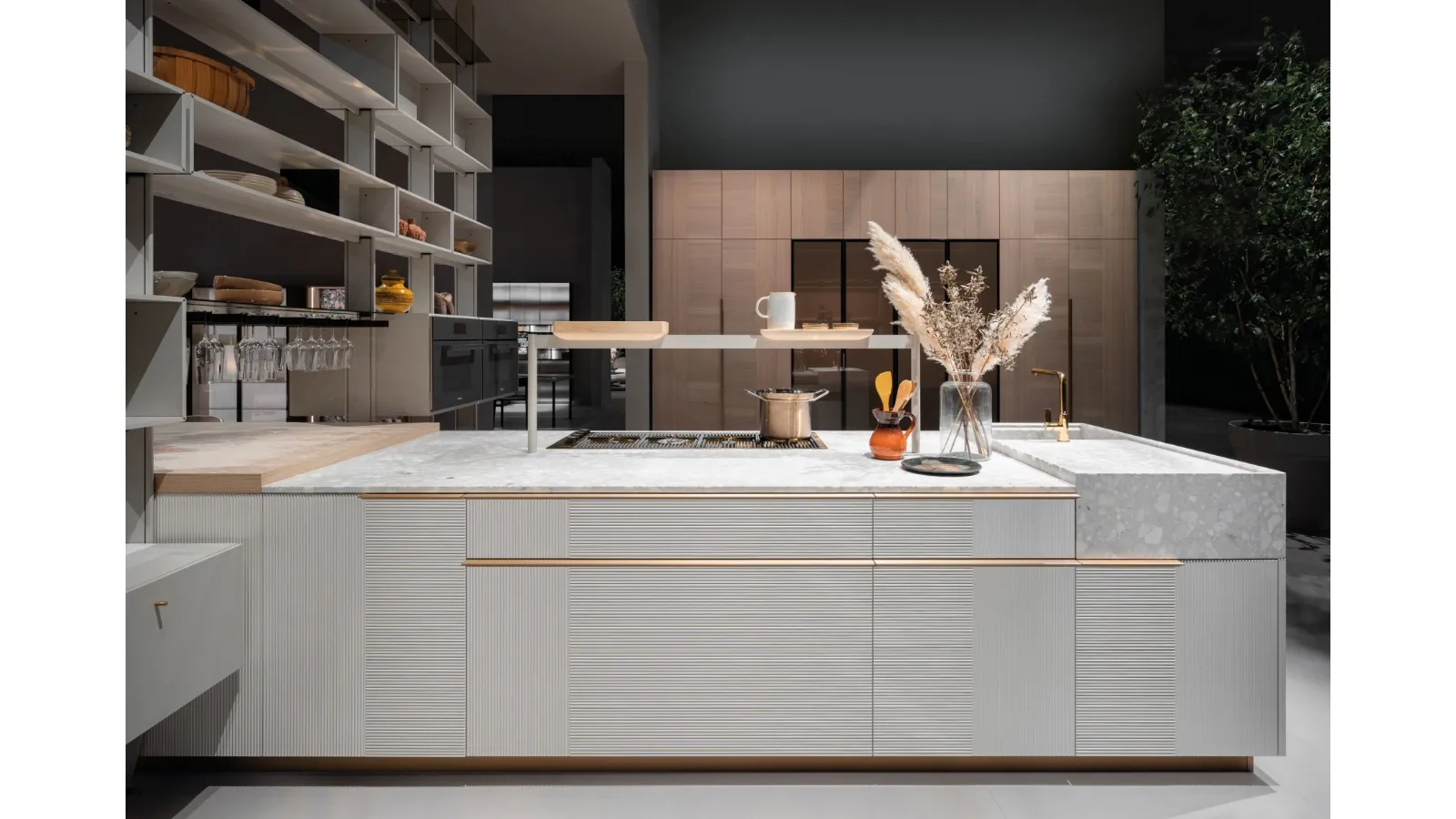Cucina Design con penisola Intarsio Lines & Shines di Cesar