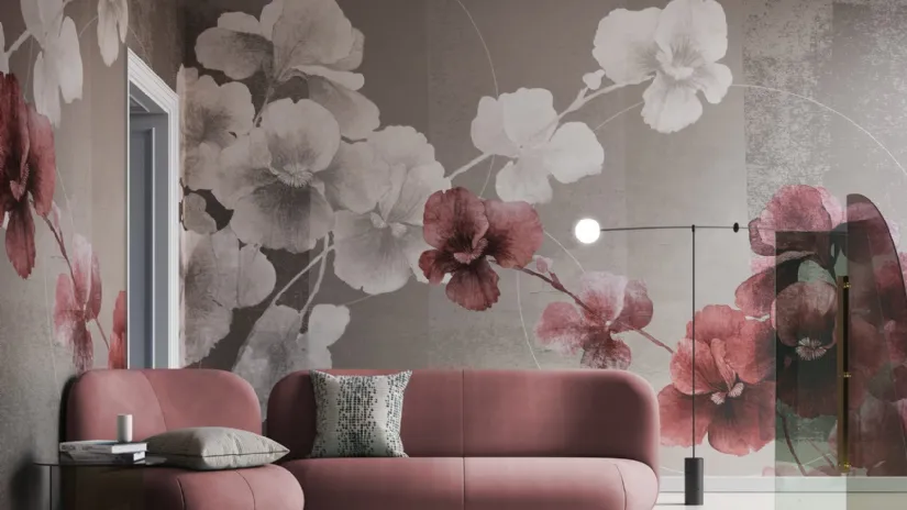 Carta da parati floreale di design Natsume di Instabilelab