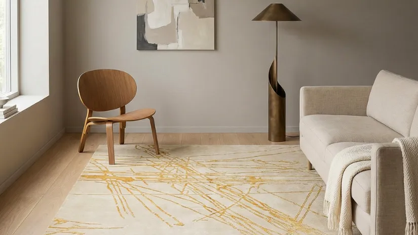 Tappeto Alfombra Nepal Beige Gold di Kuatro
