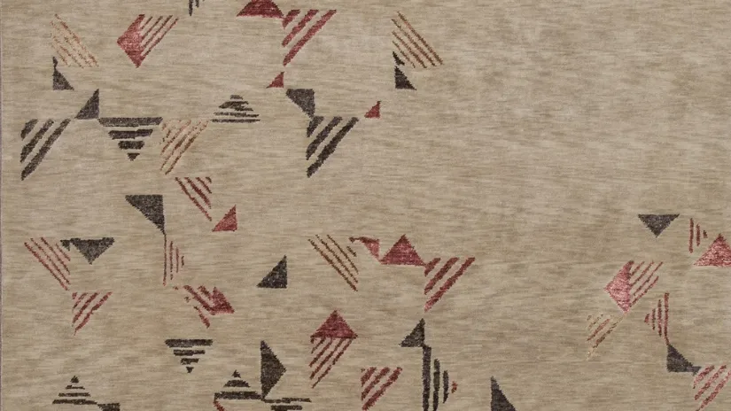 Tappeto annodato a mano in lana e fibra di bamboo Icon di Sirecom