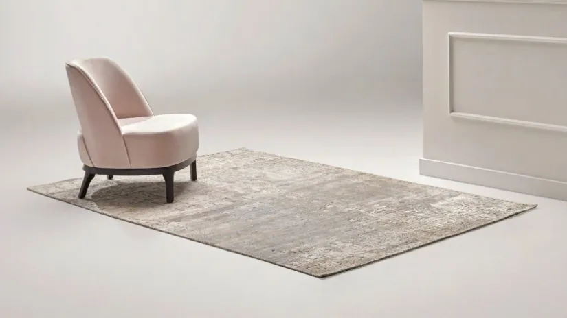 Tappeto moderno in seta e cotone Moss di Kuatro