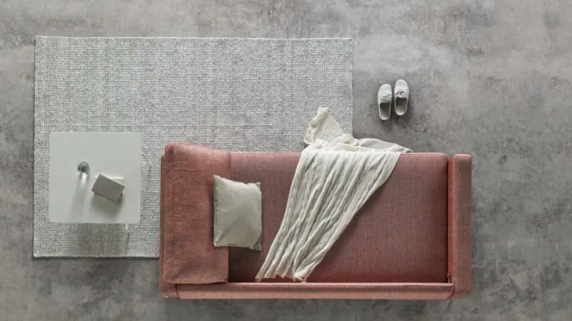 Tappeto in poliestere e cotone Unique Beige di Kuatro