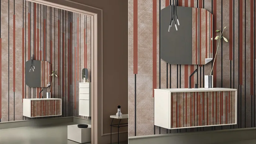 Mobile da Bagno Des in Laccato RAL1013 con frontale personalizzabile di Cerasa