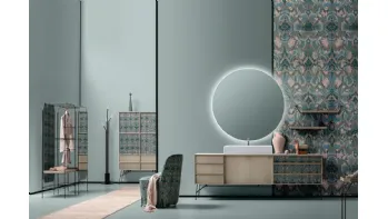 Des in Noce Chiaro con tessuto decorativo