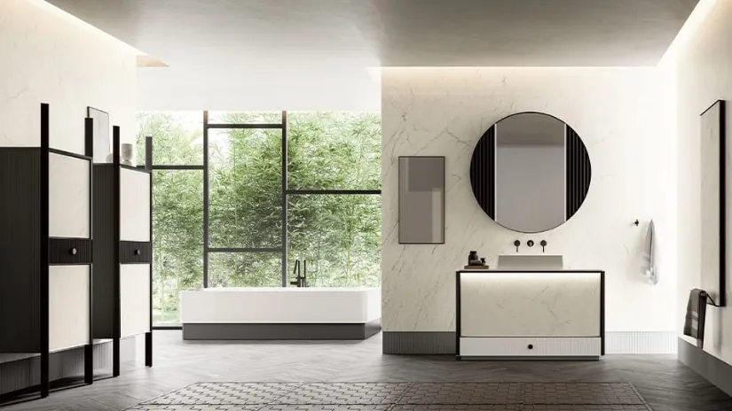 Mobile da Bagno Honey 02 in Laminam Statuarietto di Cerasa