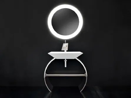 Moon con base cromata e lavabo Diamante