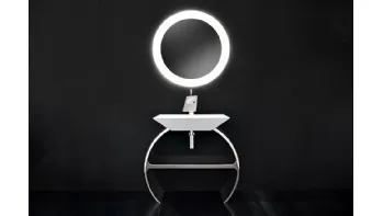 Moon con base cromata e lavabo Diamante