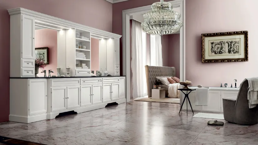 Mobile da Bagno Paestum 00 in laccato Bianco di Cerasa