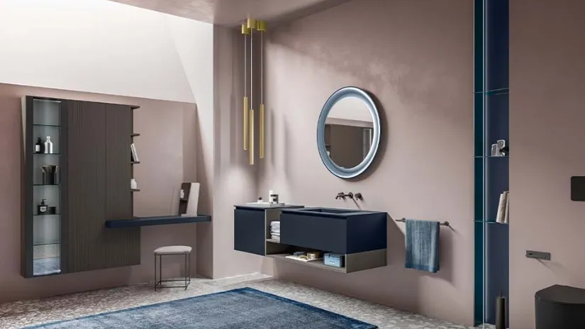 Mobile da Bagno Segno in laccato opaco a campione di Cerasa