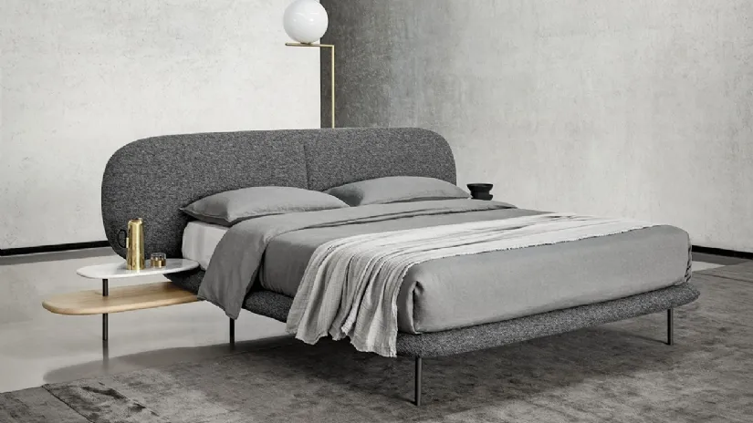 Letto con testiera in tessuto Neyo di Alf Da Frè