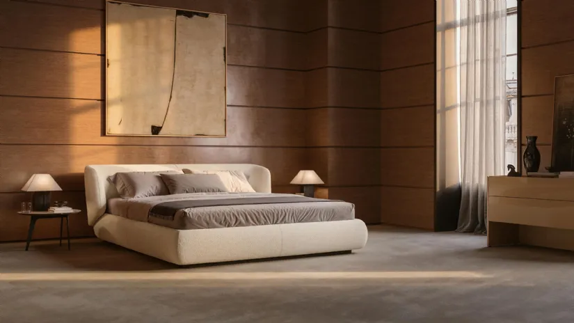 Letto imbottito Nobu di Lema