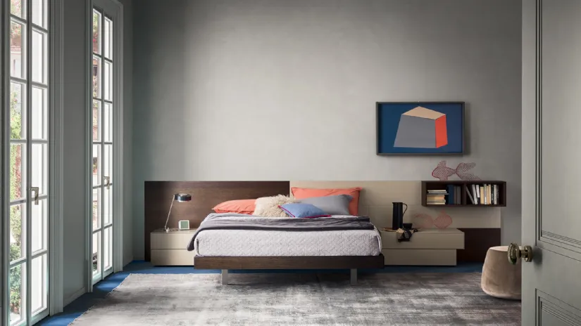 Letto con boiserie Suite System di Alf DaFrè